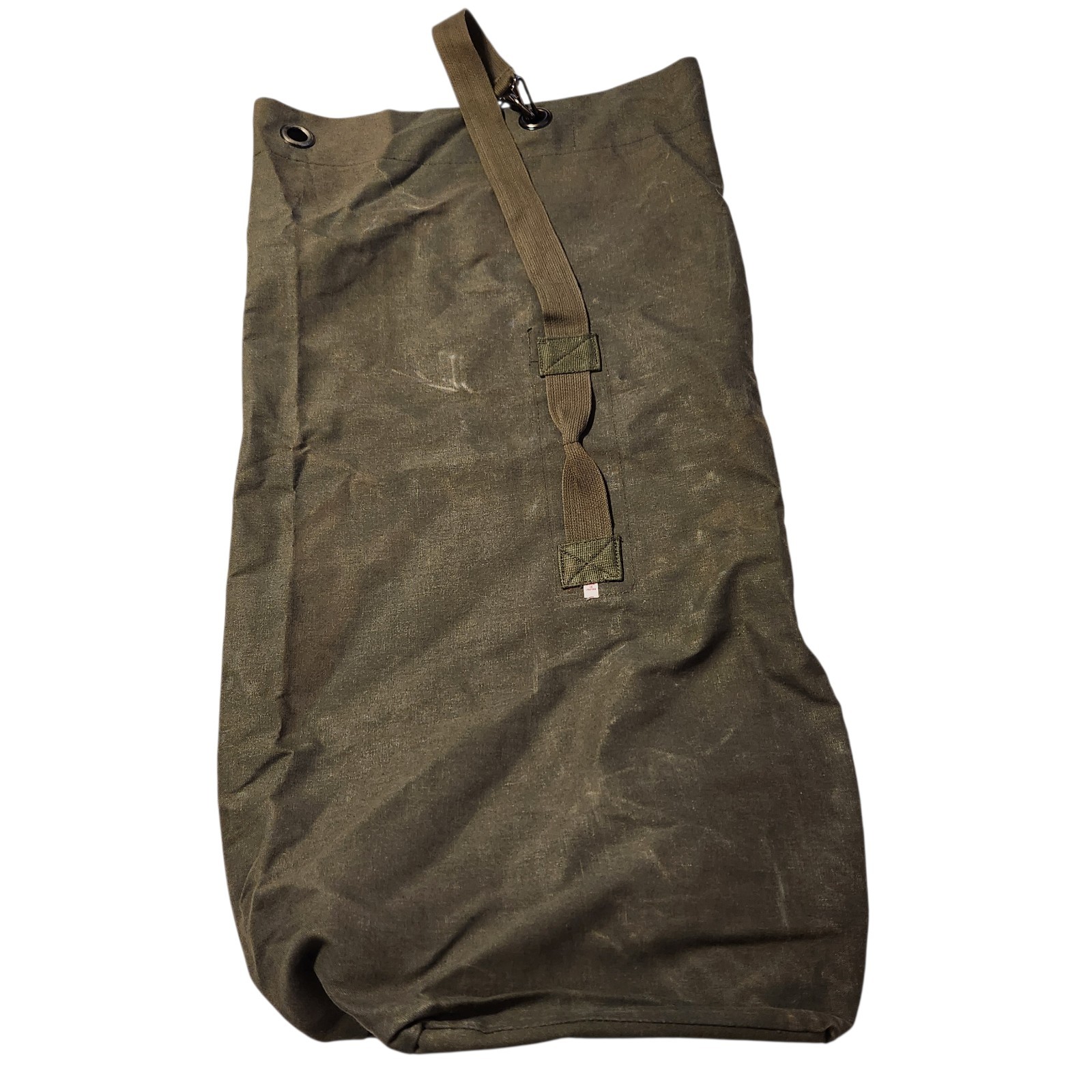 Vintage Military Army Green Canvas Duffle Bag Rucksack Made in Japan READ
