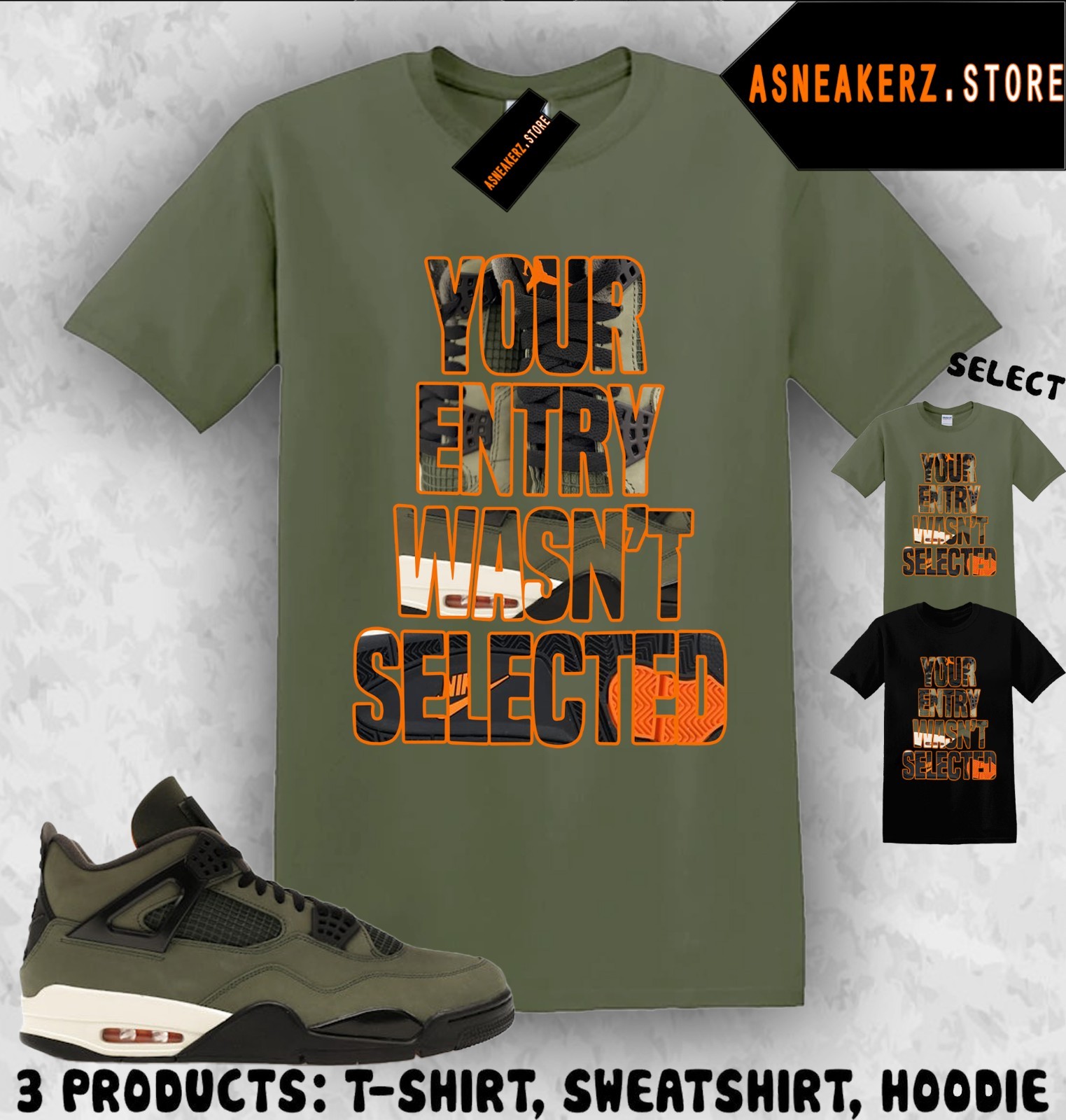 Shirt To Match Undefeated x AJ 4 OG 2025 Sneaker Matching Tee Sneakerhead Raffle