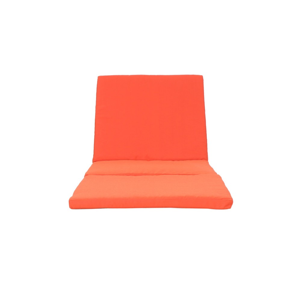 Outdoor Waterproof Orange Chaise Lounge Cushion with Ties