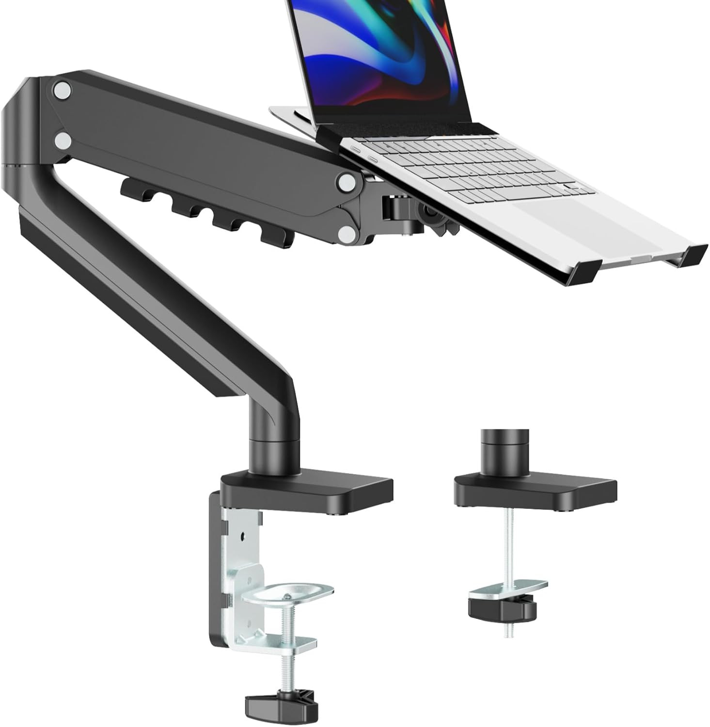 2-In-1 Gas Spring Laptop Arm for 12"-17" Notebook/13-32 Monitor Screen, Full Mot