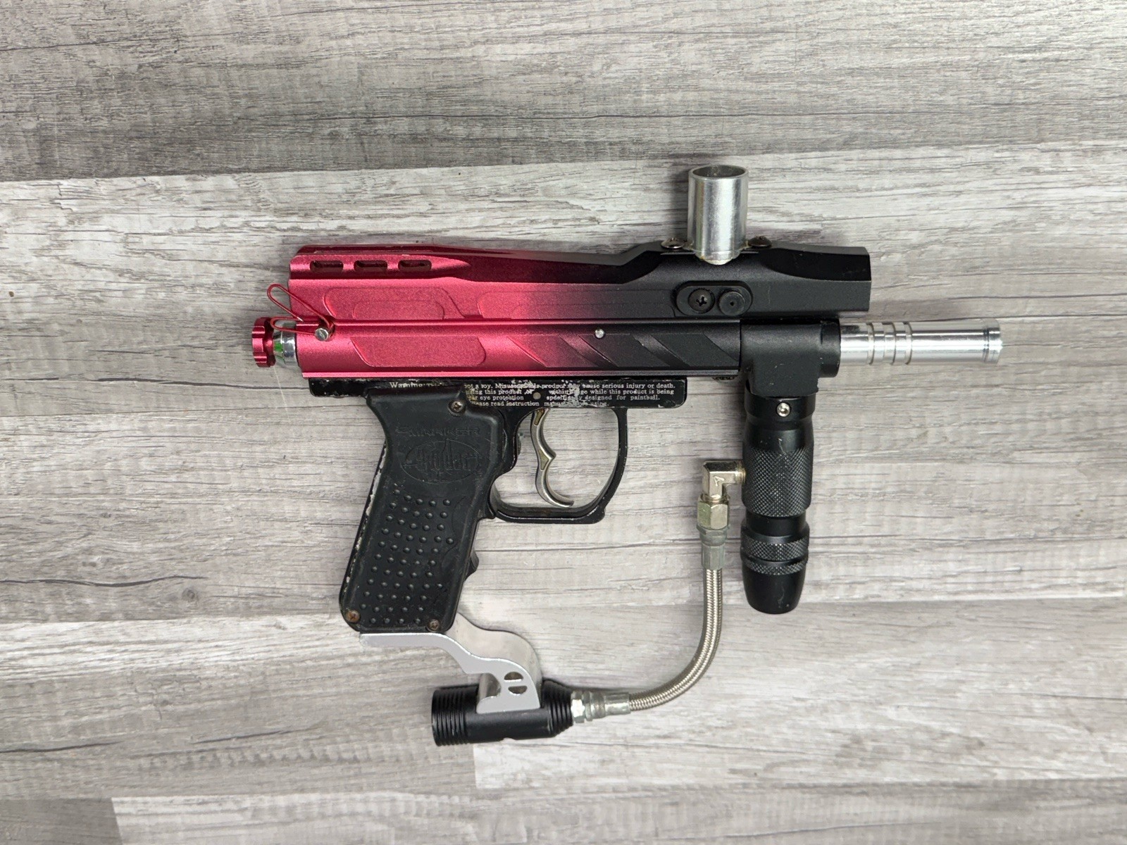 Spyder Pilot Paintball Gun EMarker E Marker Red Black Powers Up