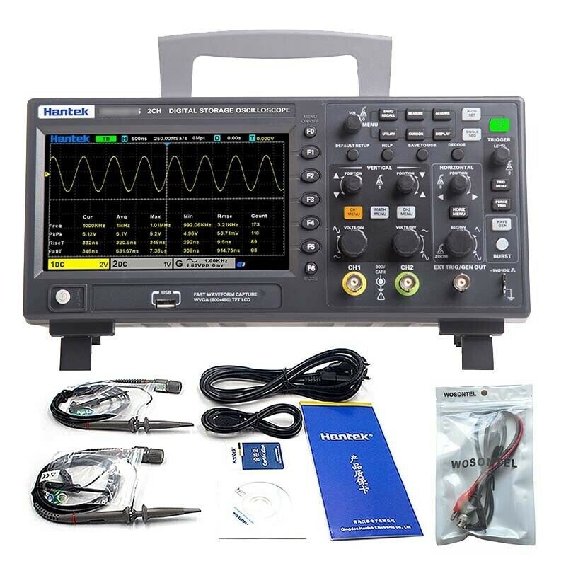 Hantek Digital Storage Oscilloscope 2CH 100Mhz 1GS/s DSO2C10/2D10 Signal Source