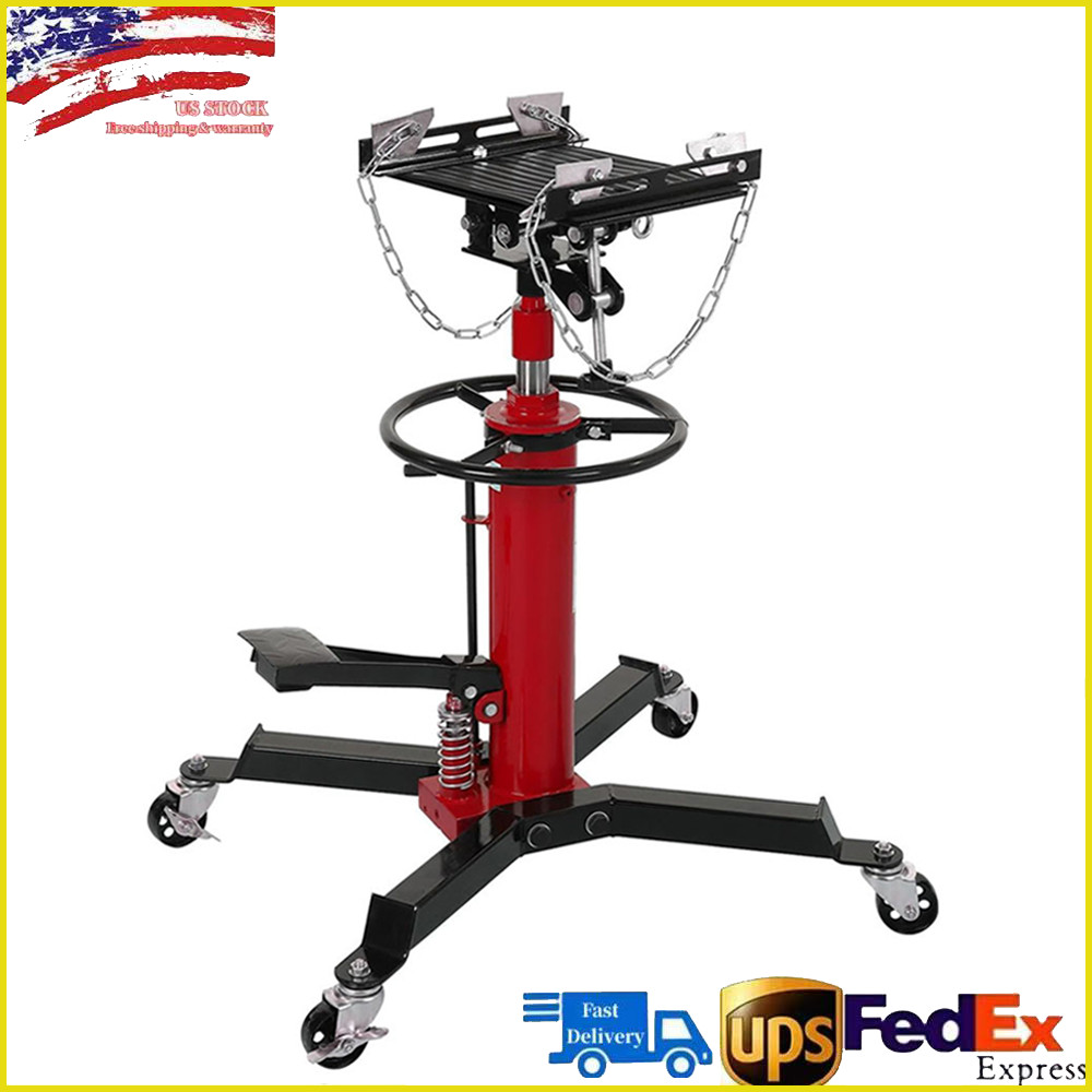 1100 LBS Hydraulic Transmission Jack ,Telescopic Lift 33.8"-72.8" 360° Swivel