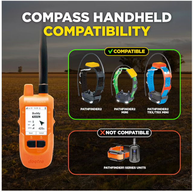 Dogtra Pathfinder2 Mini Compass - Handheld GPS Dog Tracking and Training System
