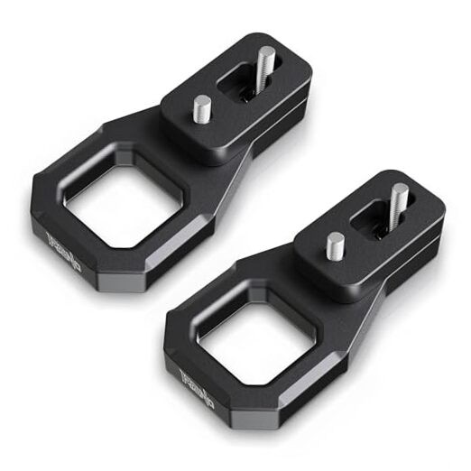 Front Tow Hooks, Aluminum Big D-Ring Tundra / Land Cruiser Black Tow Hooks