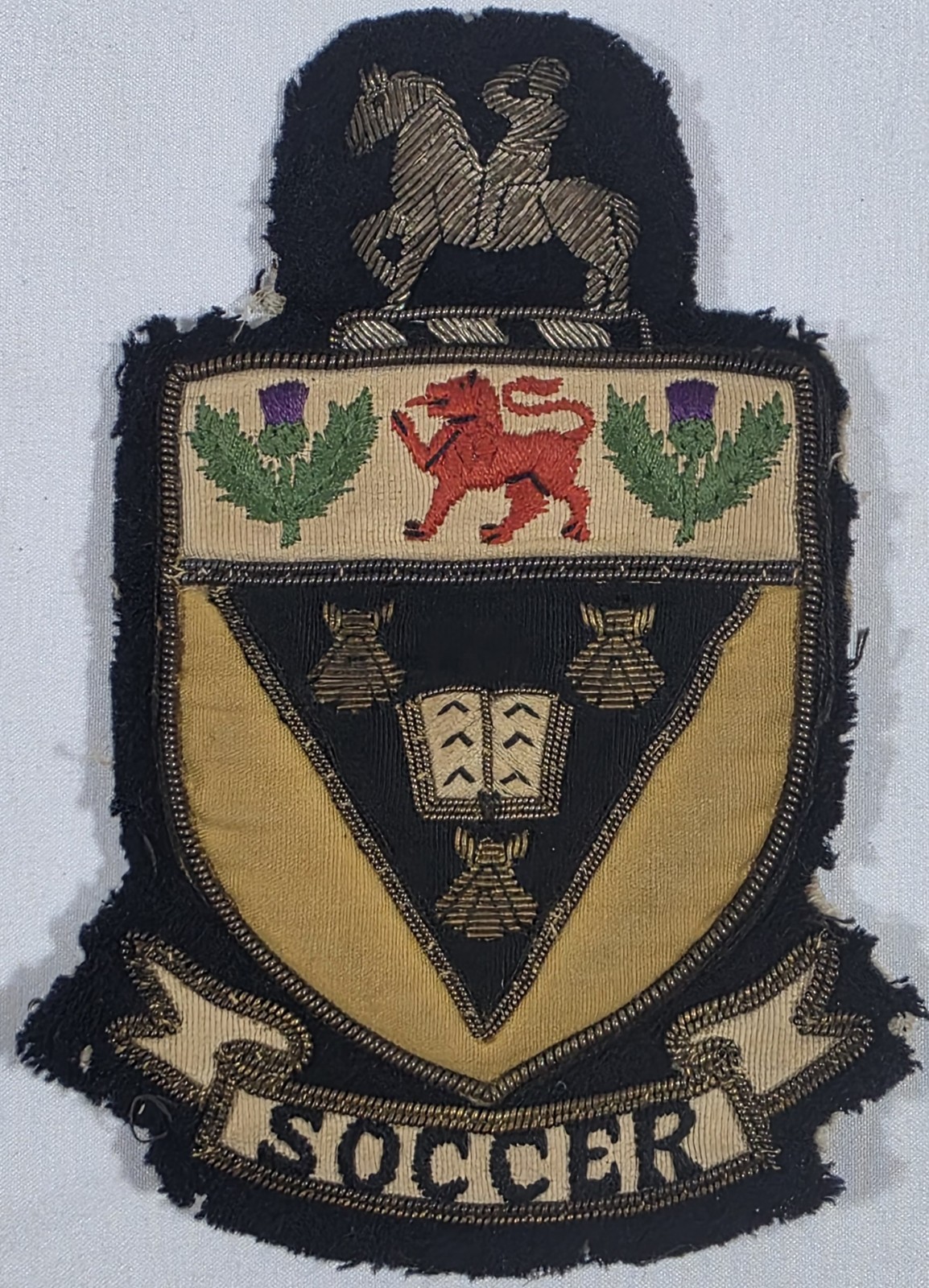 Antique Soccer Padded Patch RARE 5"x4"