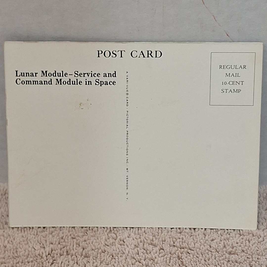 Lunar Module - Service Command in Space 3D Hologram Postcard NASA