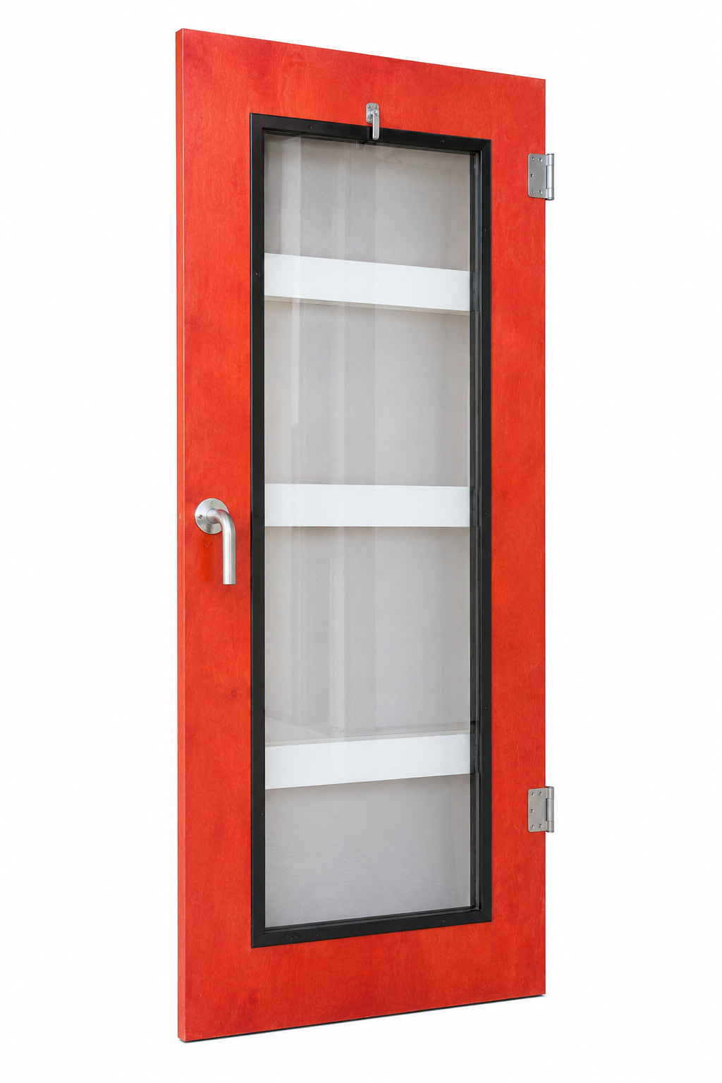 Custom Wood Door w/ Glass Insert, 83"x35.5", Red, 65% Off New, Pickup