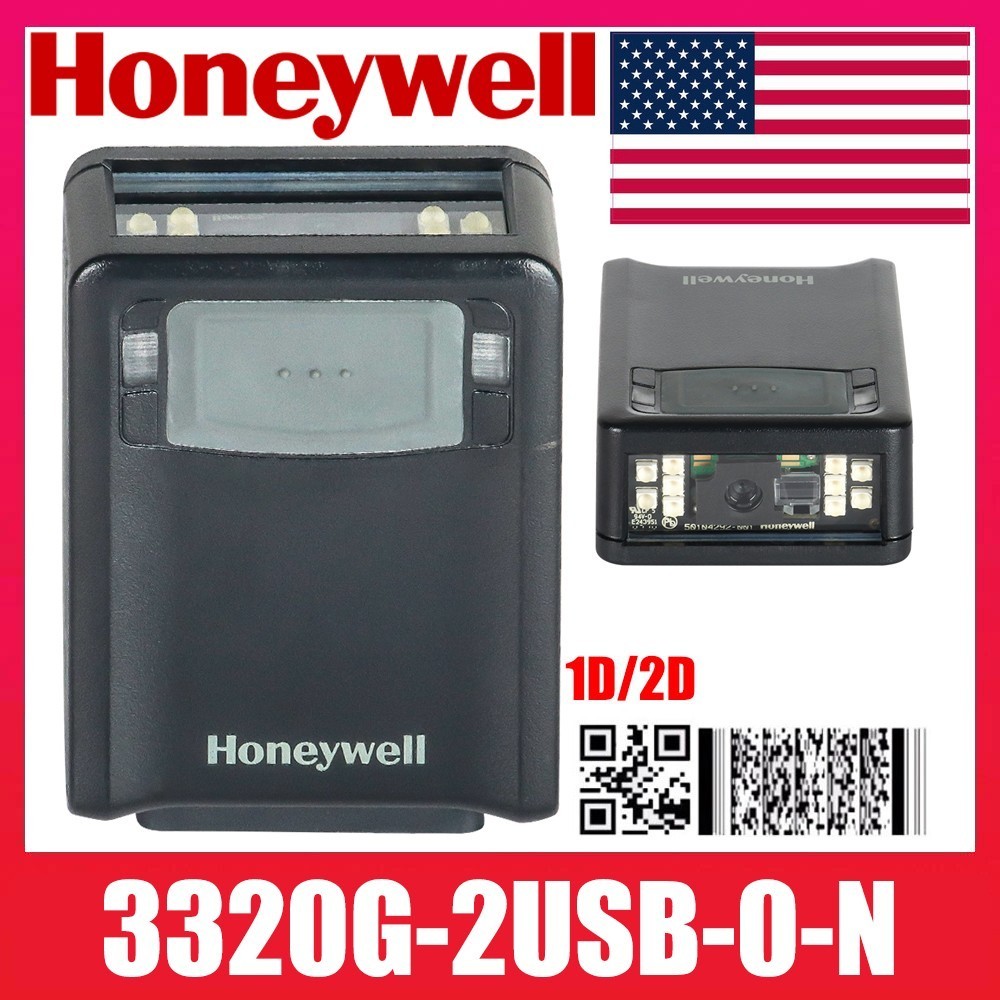 Honeywell Vuquest 3320G-2USB-0-N 1D Barcode Scanner, KIT, BLACK, W/Cable QR code