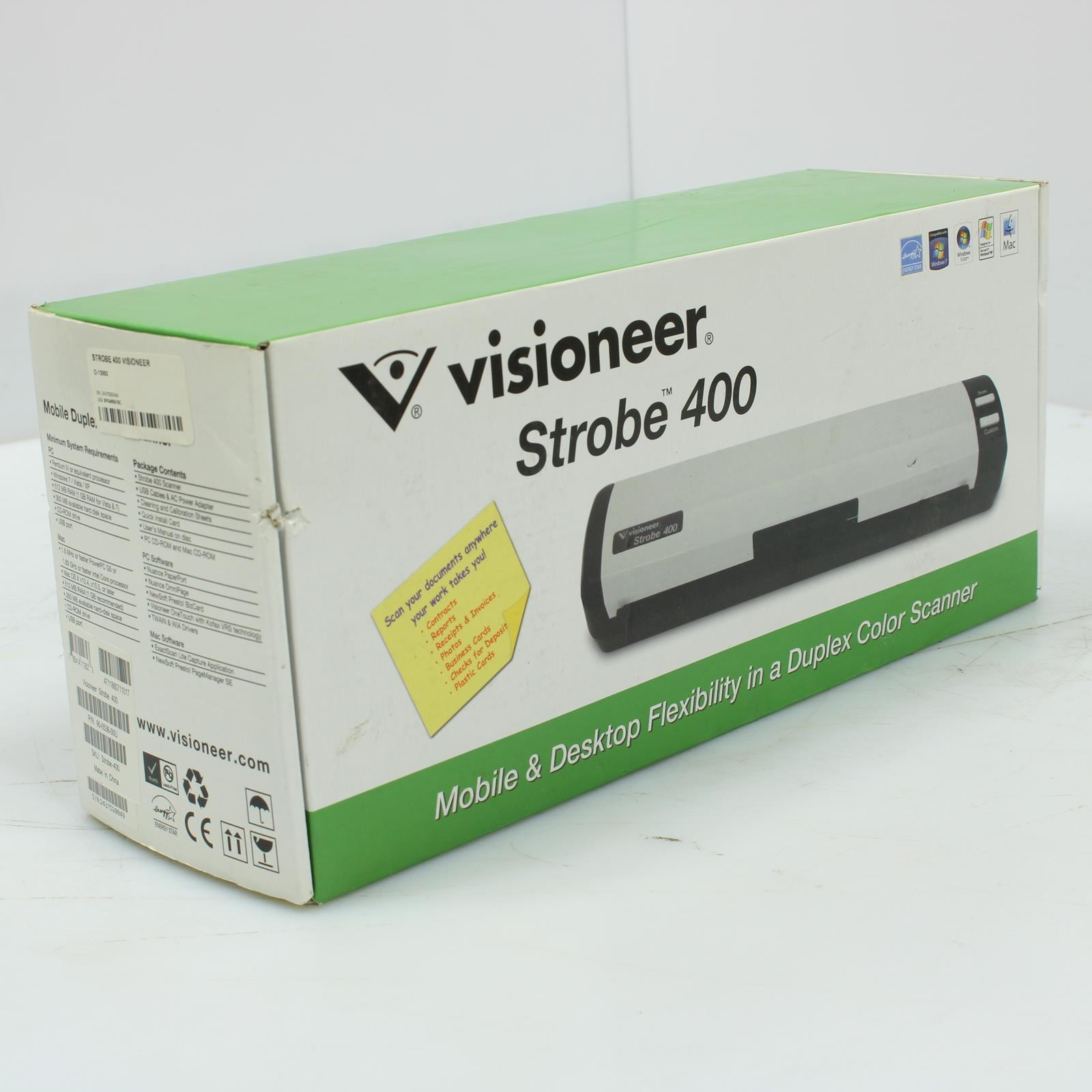Visioneer Strobe 400 Electronic Portable Sheetfed Scanner