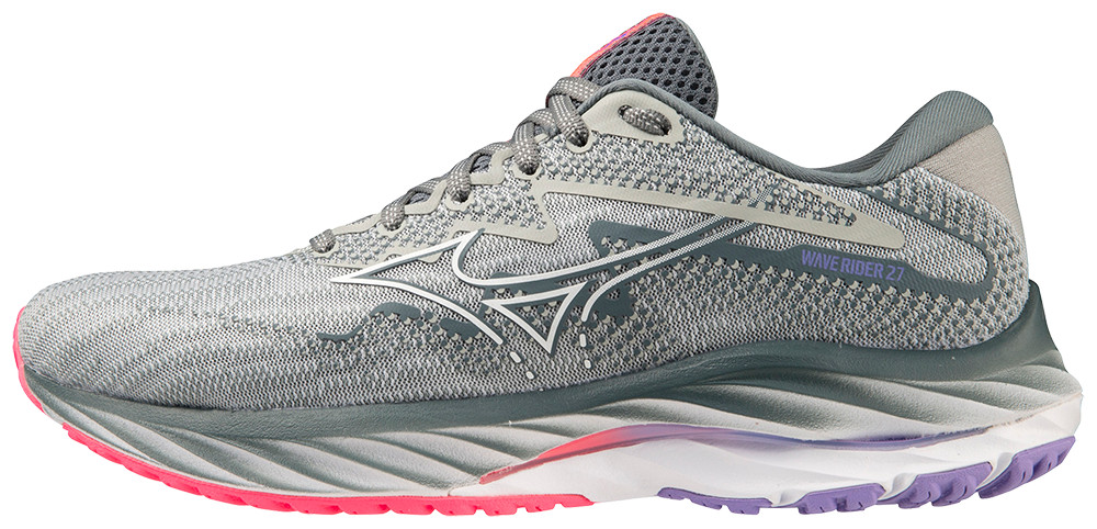 Mizuno Women's Wave Rider 27 Running Shoe Pearl Blue/White - 411418.5F00, Pearl