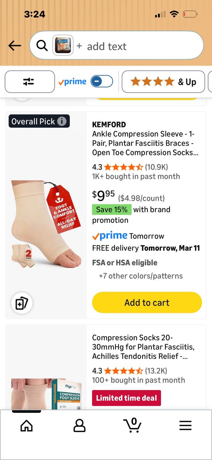 KEMFORD Compression Sleeves Black Open Toe Ankle Support 1 Pair