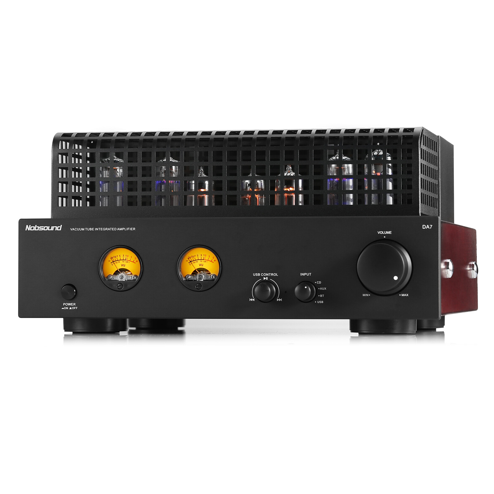 HiFi Bluetooth Tube Amplifier Stereo Audio Class AB Amp w/ VU Meters USB DAC