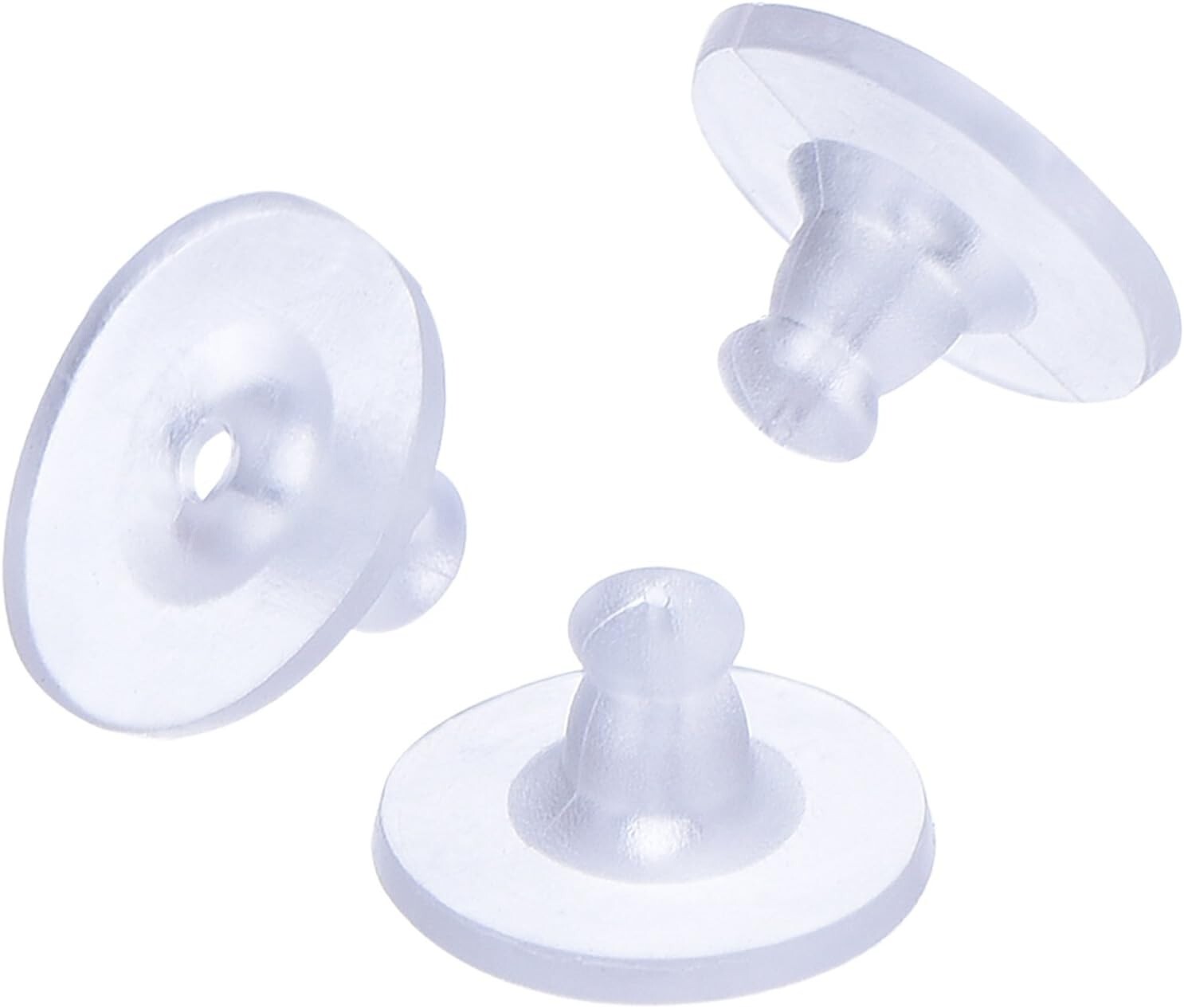 100 Clear Earring Backs - Soft Silicone Replacement Stoppers for Jewelry
