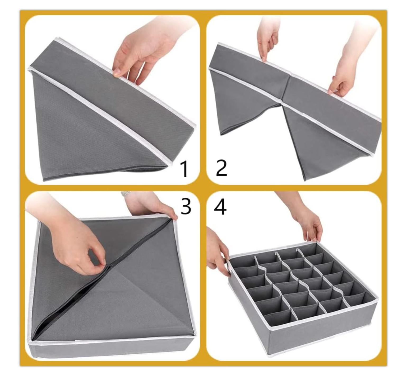 24 Cell Foldable Drawer Organizer Storage Collapsible Divider - FREE SHIPPING