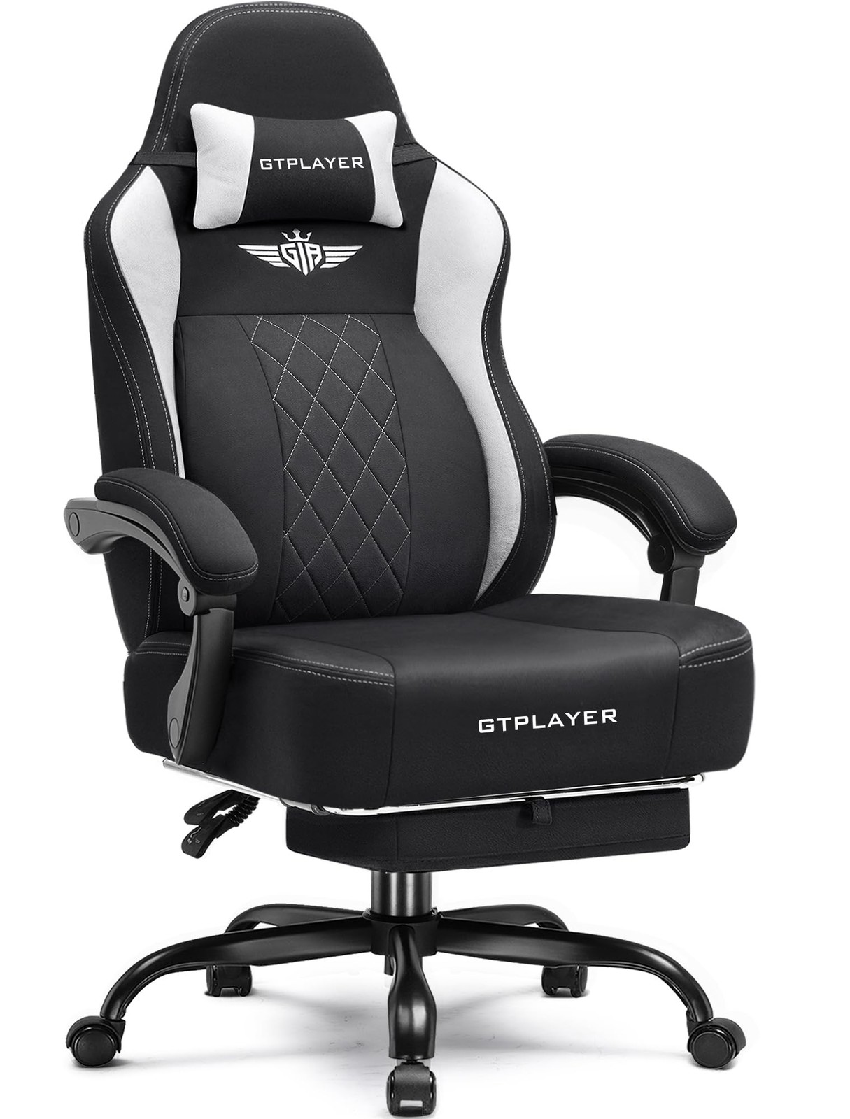 GTPLAYER Big and Tall Gaming Chair Breathable Fabric Computer Chair with Stro...