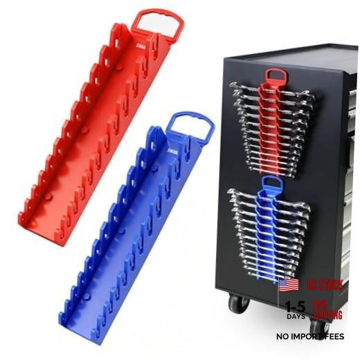 SWANLAKE 2-Piece Magnetic Wrench Organizer Toolbox Holder, SAE (1/4'' 24-Slot
