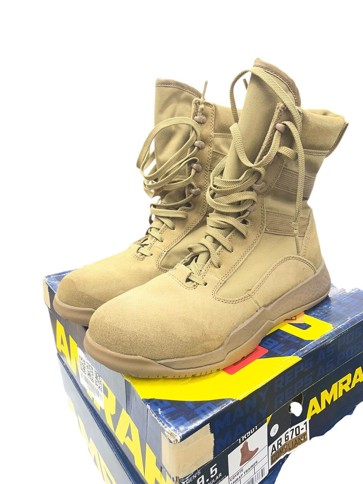 Belleville Men TR501 8" AMRAP Military Boots Leather Coyote Size 9.5