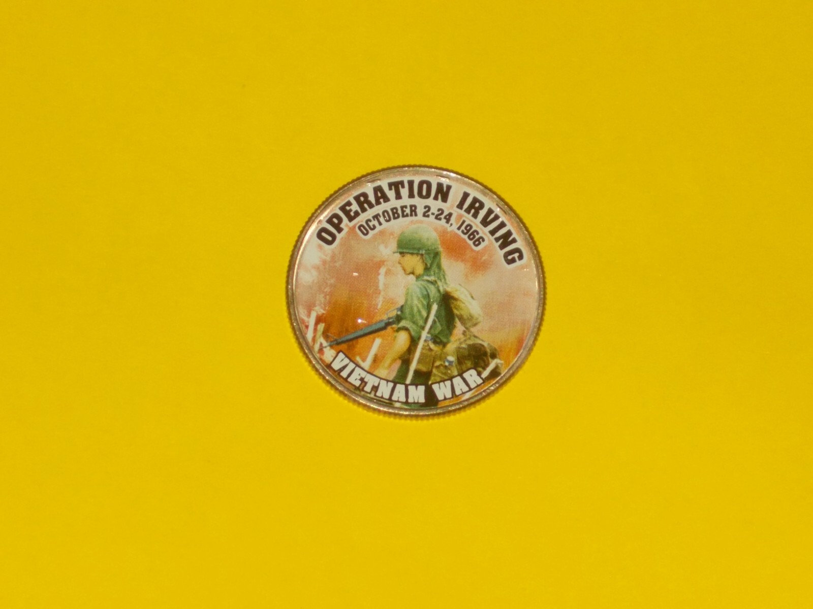 Colorized Kennedy Half Dollar - Vietnam War - Operation Irving K871