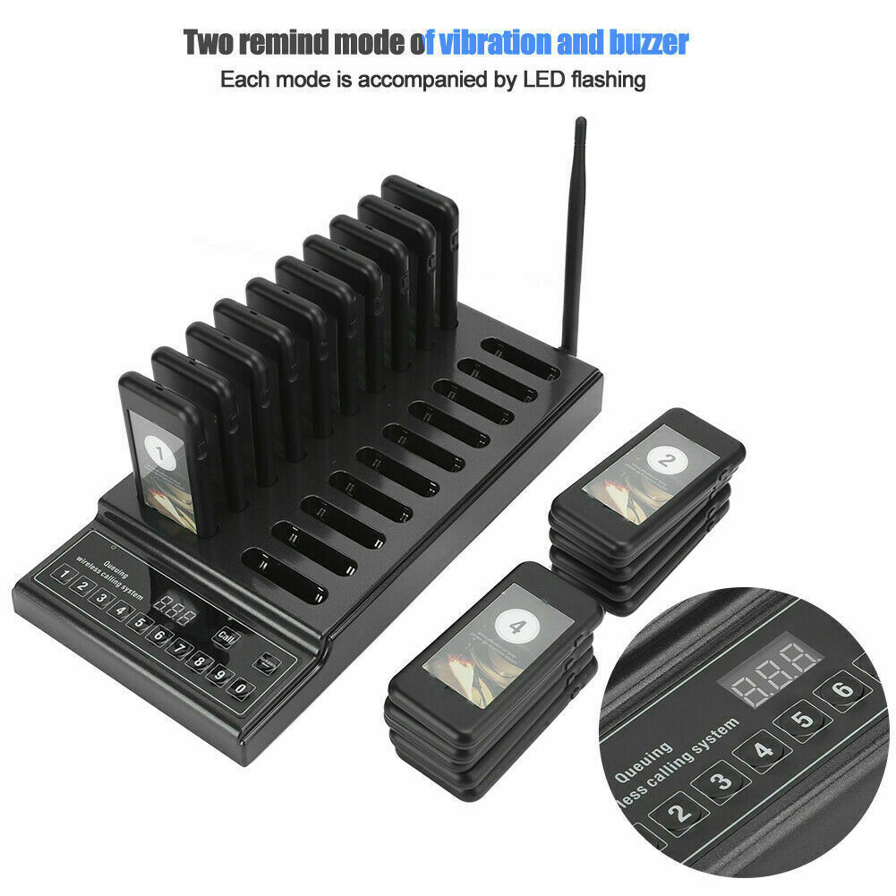 Wireless Restaurant Coaster Pager Guest Paging Queuing Calling System 20 Pagers