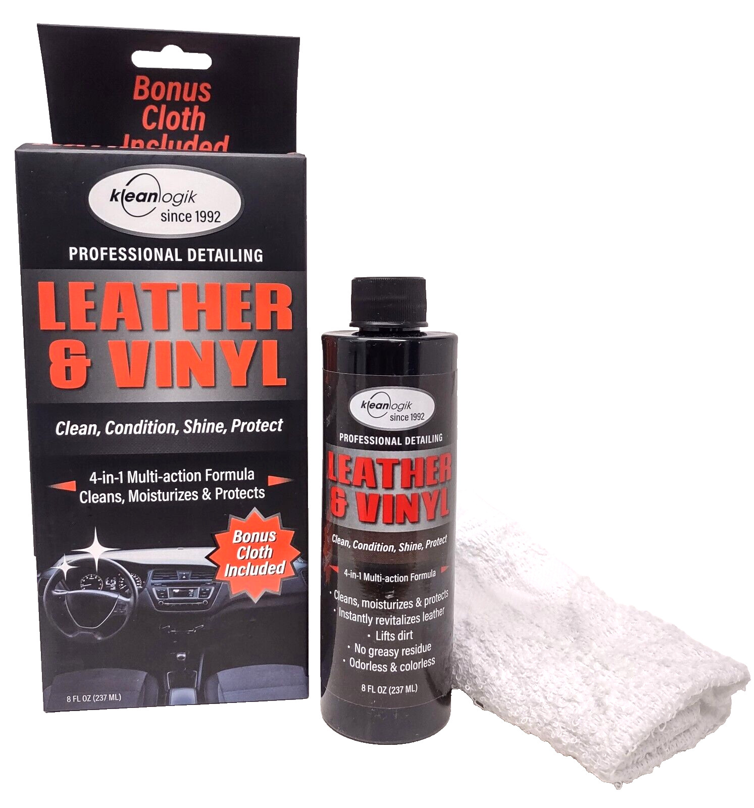 Klean Logik Professional Detailing Leather & Vinyl Bonus Cloth Included BrandNew