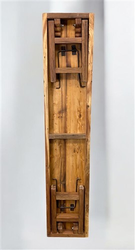 Rustic Folding Bench (72x14.5) Vintage Reclaimed Wood Bench, Farmhouse Seat A110