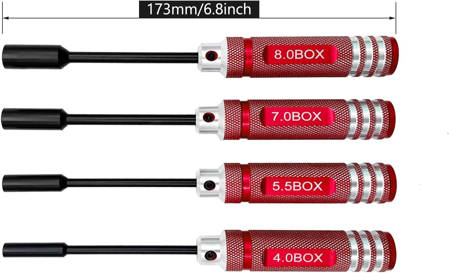 4Pcs Nut Driver Set RC Tool Hex for Vehicle Red