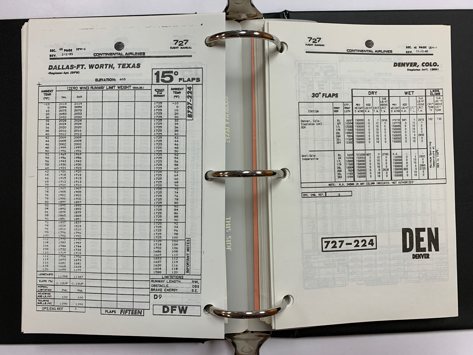 Continental 727 Flight Manual, 2 Volumes - Copy