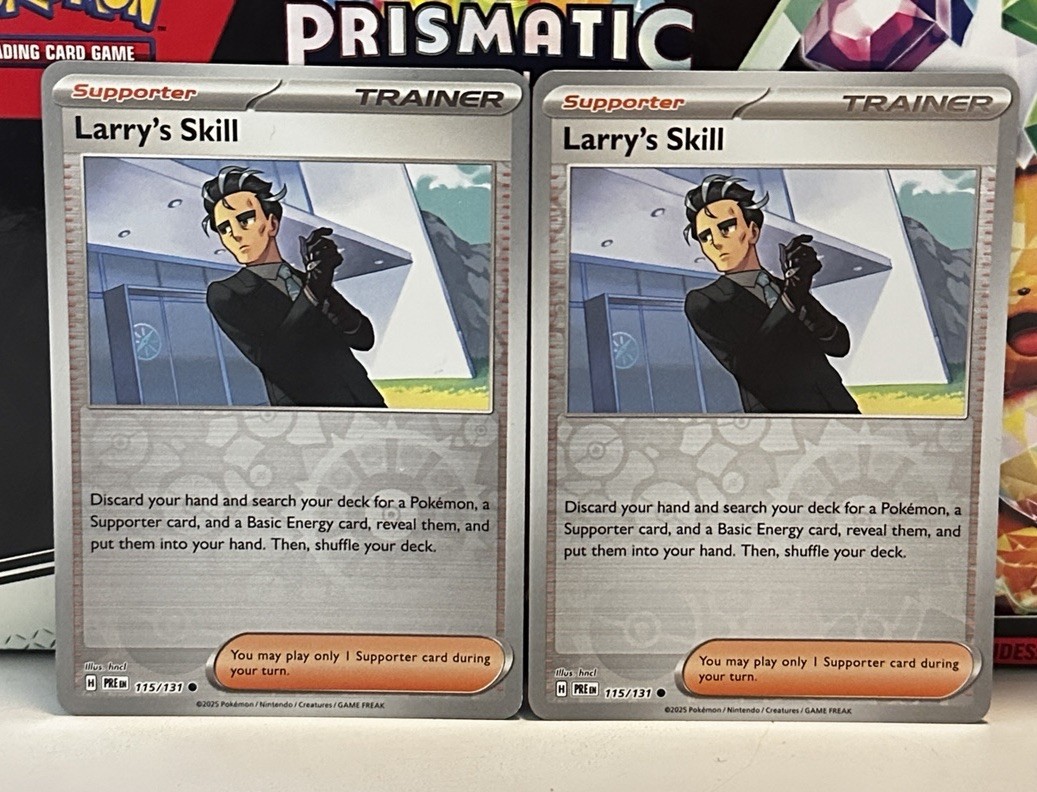 (Set Of 2) Pokemon Mega Evolution Reverse Holo - Larry's Skill (115/131)