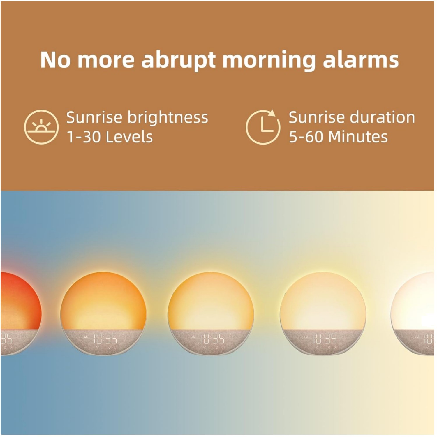 Sunrise Alarm Clock with White Noise & Bluetooth Speaker