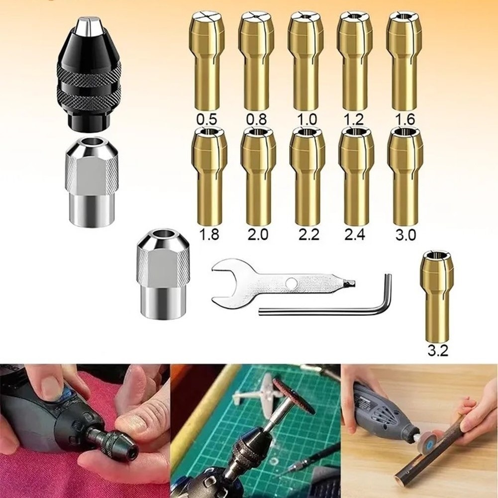 16pcs Drill Chuck Collet Kit 0532mm for Rotary Tools and Electric Drills