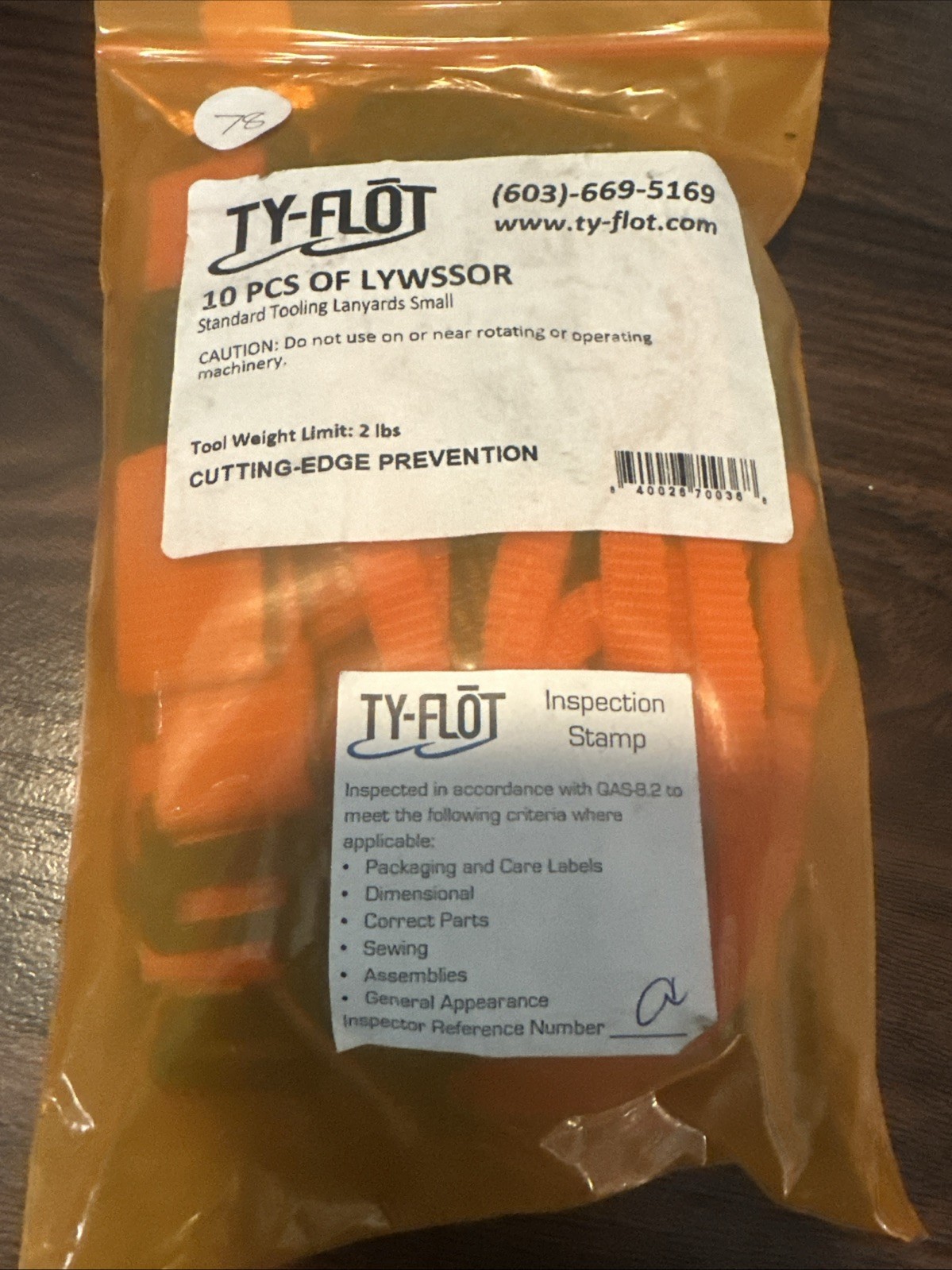 (Lot of 10) NEW TY-FLOT Standard Tooling Lanyards Small LYWSSOR