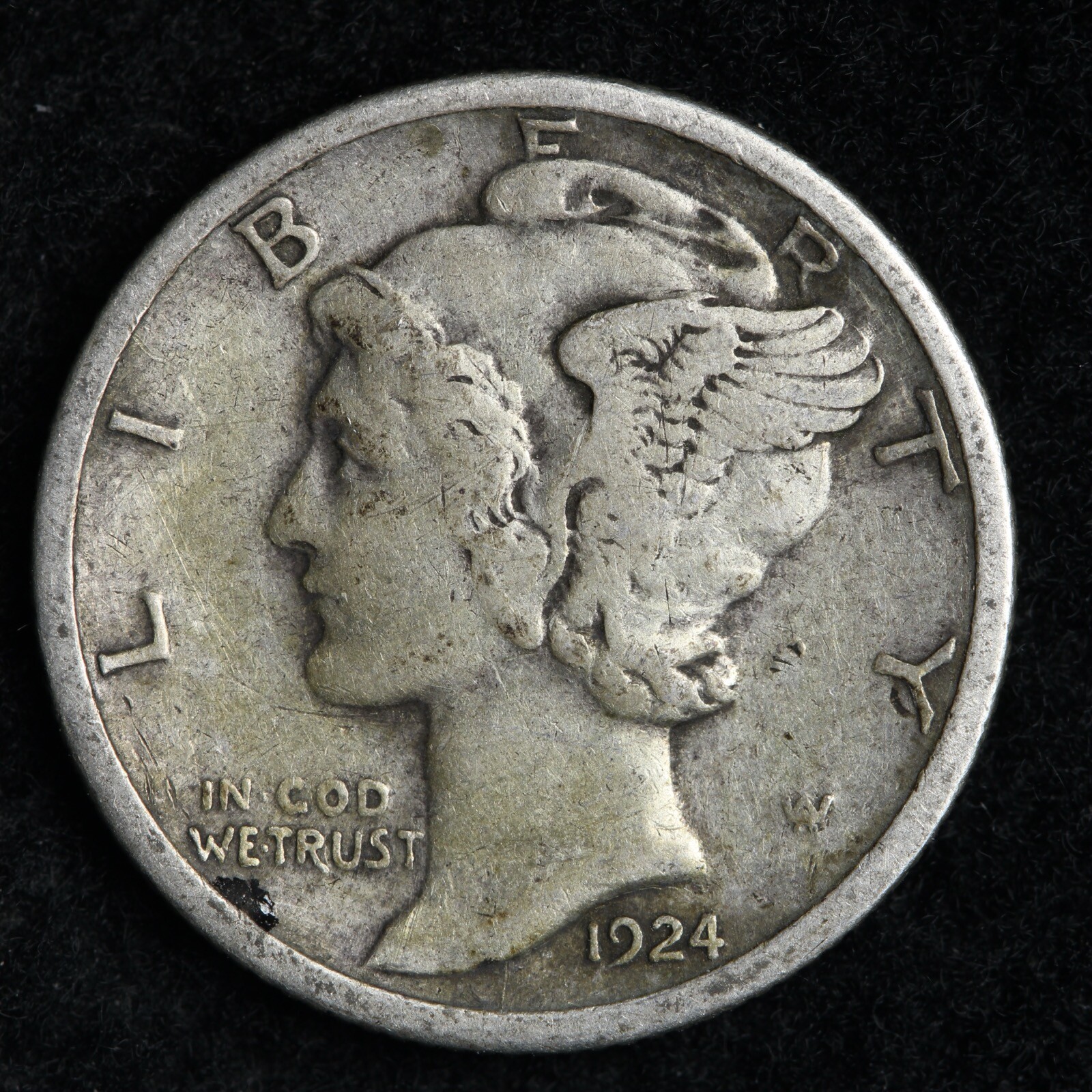 1924-S Mercury Silver Dime CHOICE XF E241 SCB