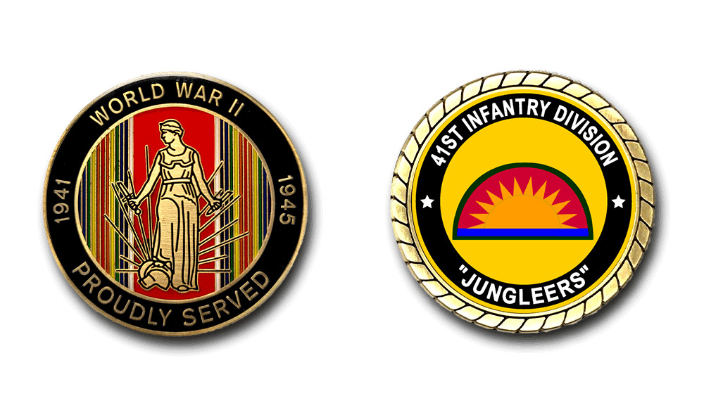 41st Infantry Division "Jungleers" WWII Service Challenge Coin