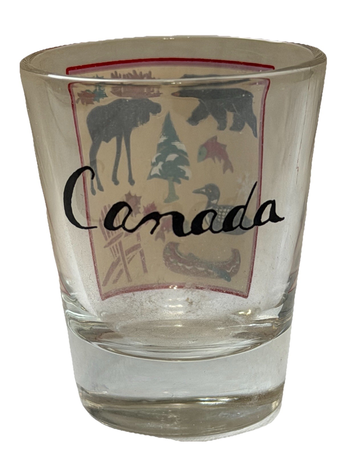 Canada Wildlife Bears Fish Trees Shot Glass Clear