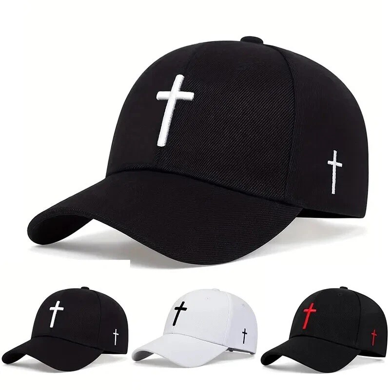 New Cross Baseball Cap Catholic Christian Cross Jesus Embroidery Adjustable Hat