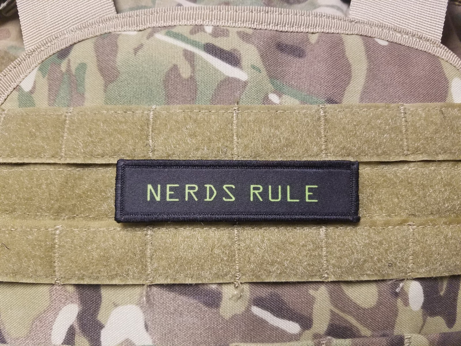 NERDS RULE 1x4 Tactical Hook Military Patch 18E 18C 15W Gamer