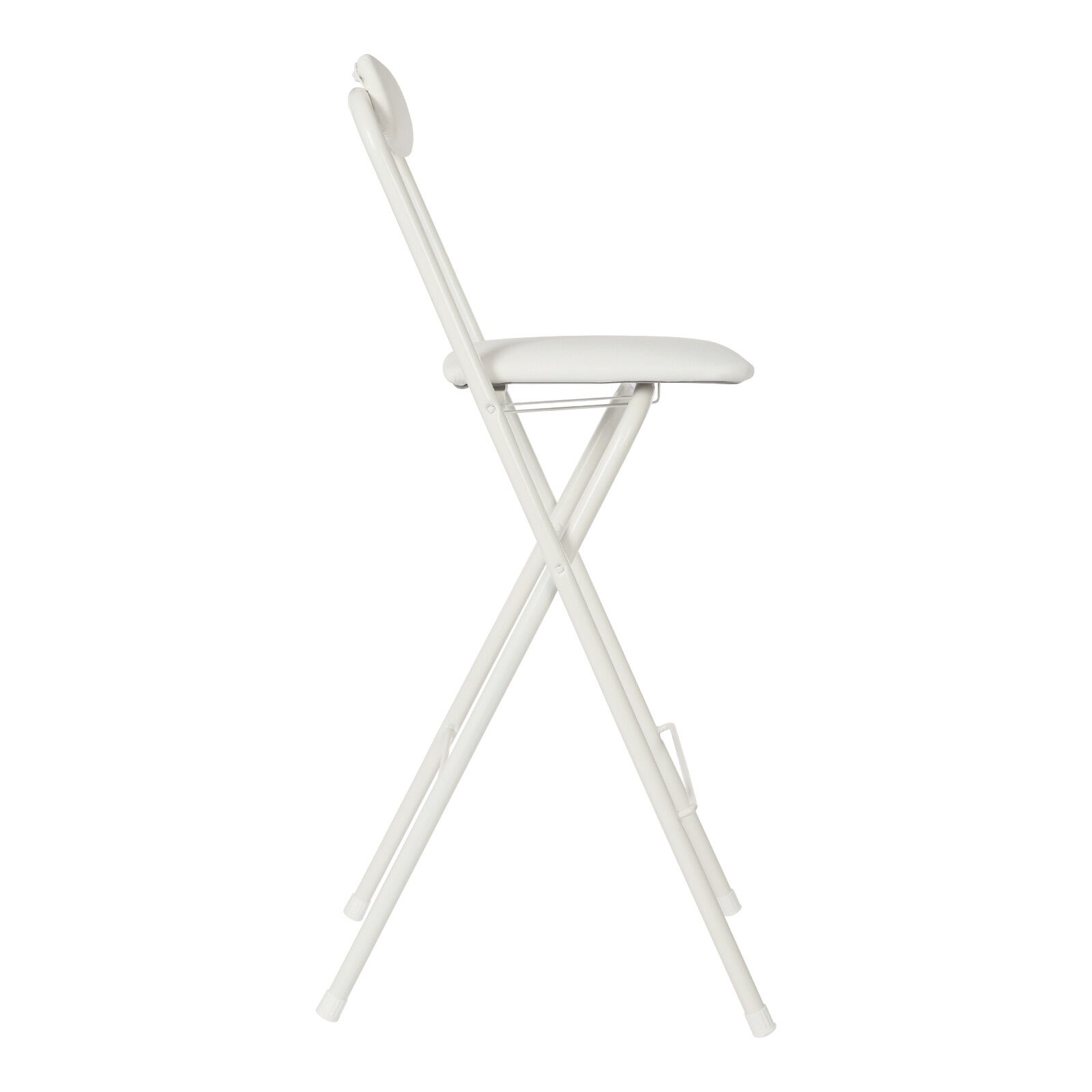 70cm White Foldable Bar Chair Freestanding Folding Stool Tall Folding Chair