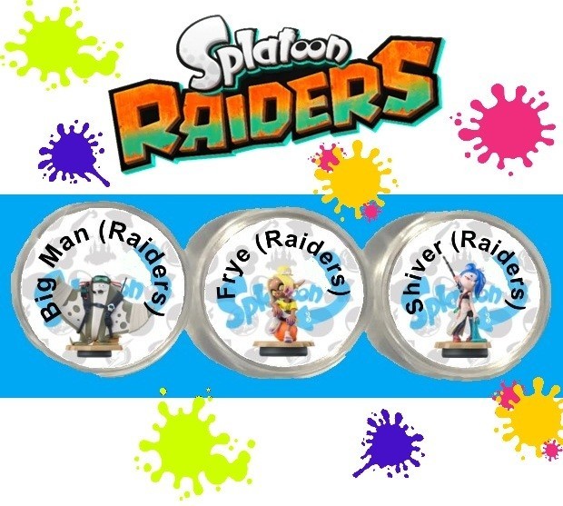 Splatoon Raiders NFC amiibo Set Of All Three / Big Man ~ Frye ~ Shiver