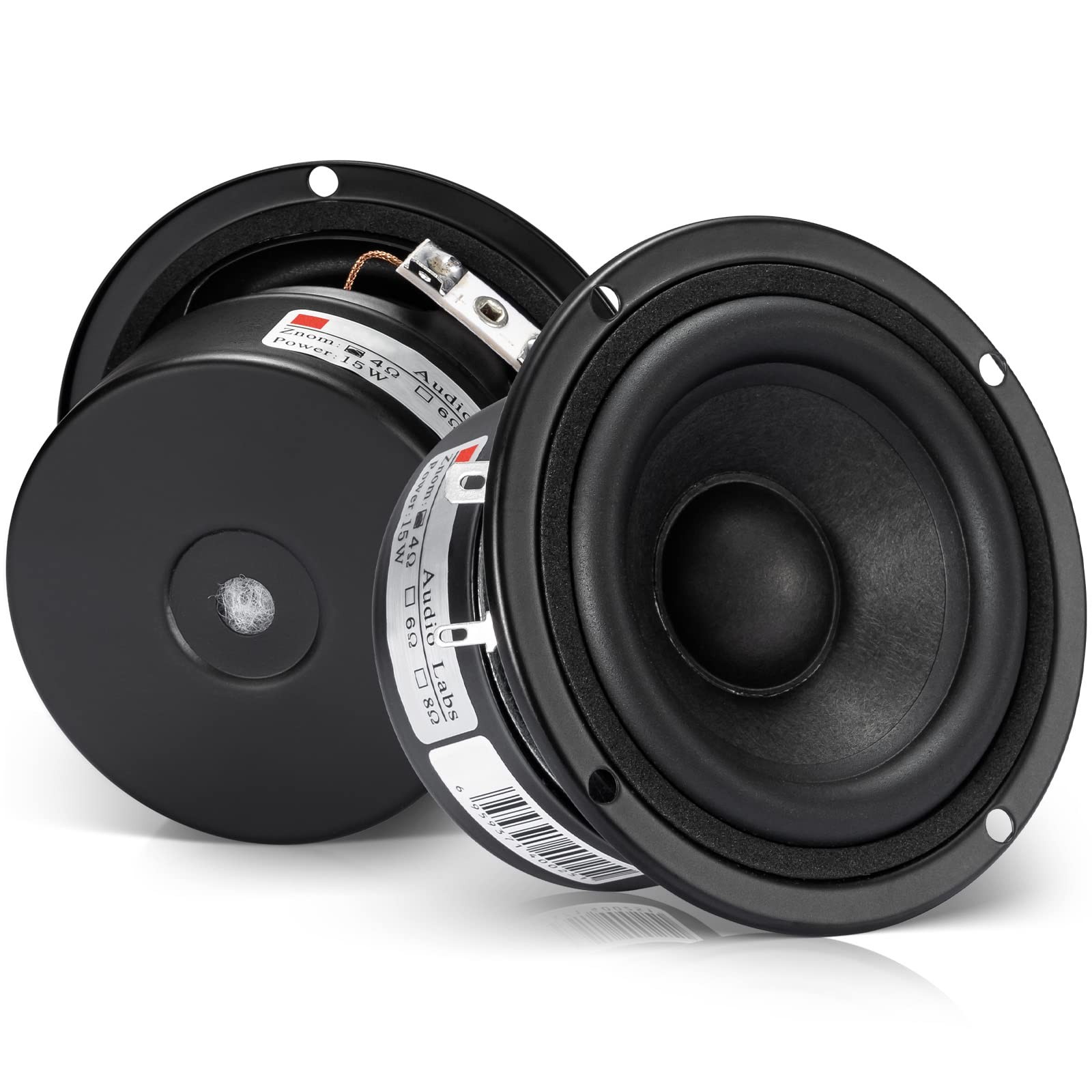 Facmogu 3 inch Tweeter Speakers HiFi Full Range Woofer 4 Ohm, Black