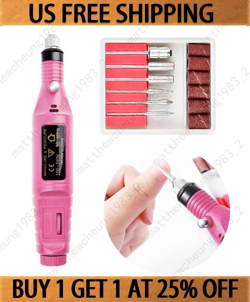 USB Electric Nail Art Drill Kit Manicure Pedicure Gel Polish File Buffer Tools