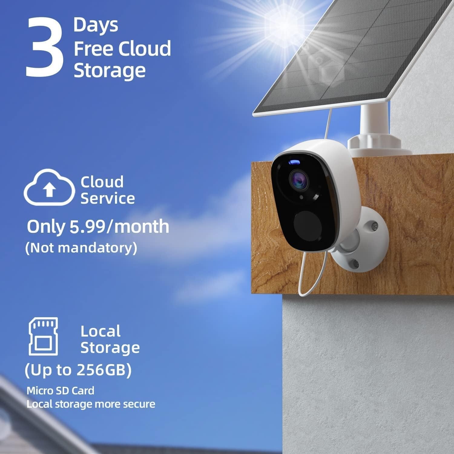 2pc Solar Security Cameras Wireless Outdoor, 2K Battery Powered Security Camera