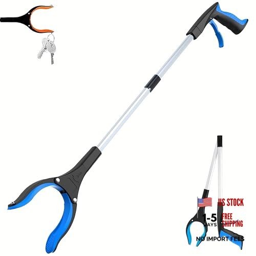 Grabber Reacher Tool - 32” Extra Long Foldable Gripper and Reaching Tool - Blue