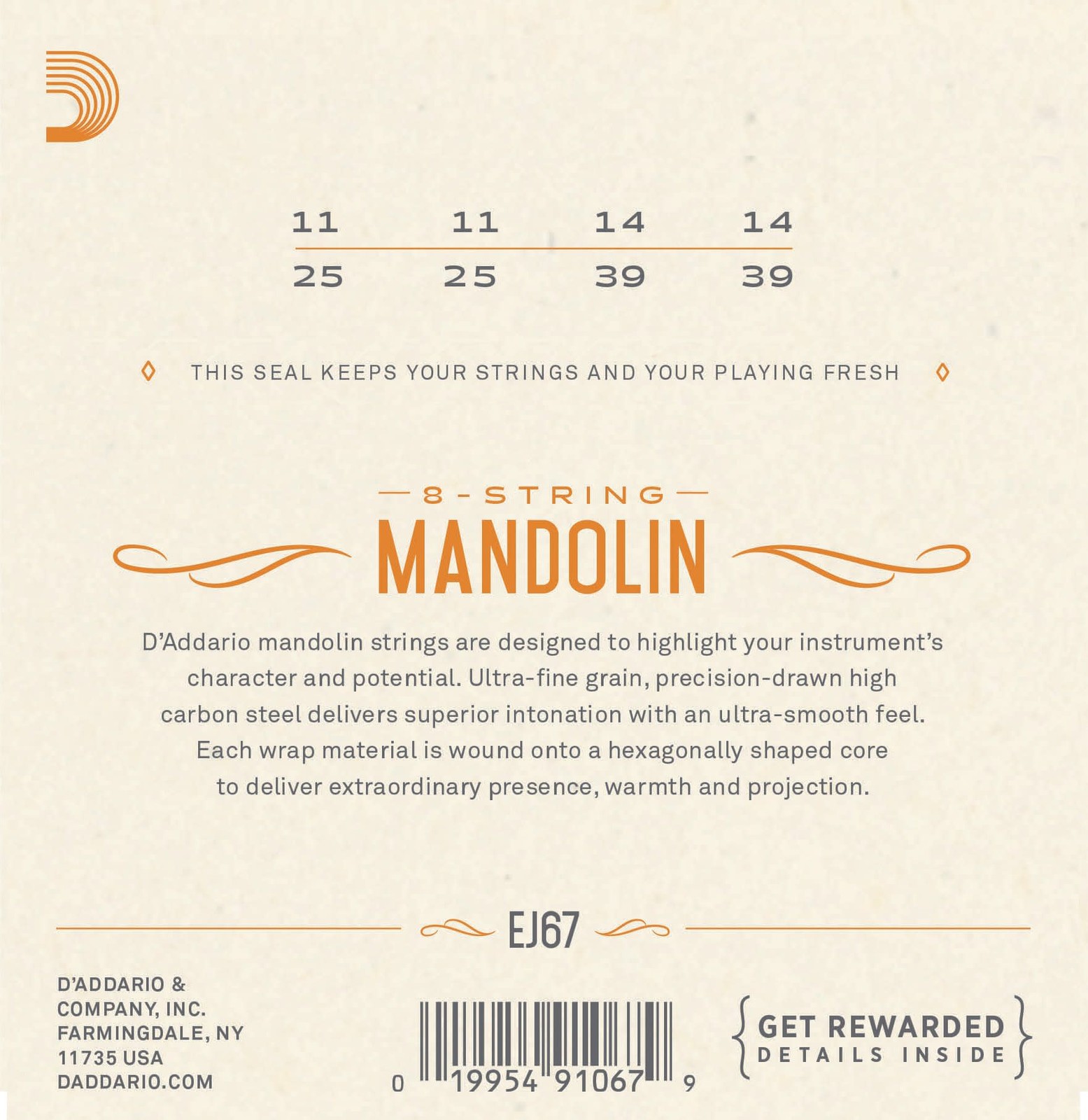 D'Addario EJ67 Nickel Mandolin Strings