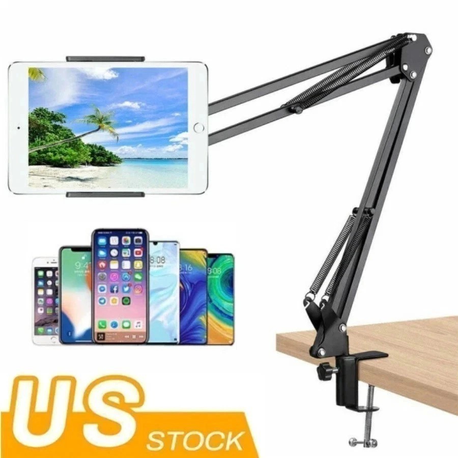 Adjustable Long Arm Tablet Lazy Bed Stand Holder fr iPad iPhone Car Home Office