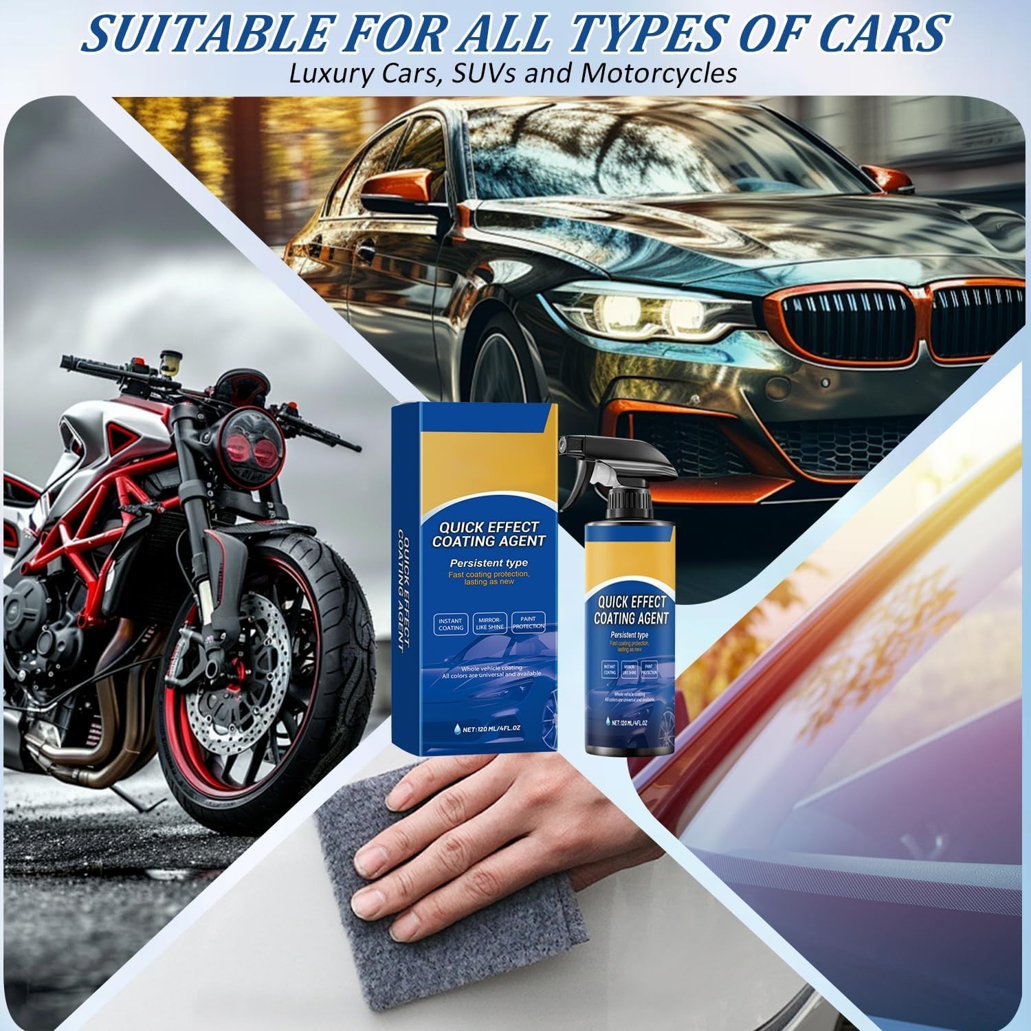Multi-Surface Quick Effect Car Coating Spray - Effortless Shine & Protection