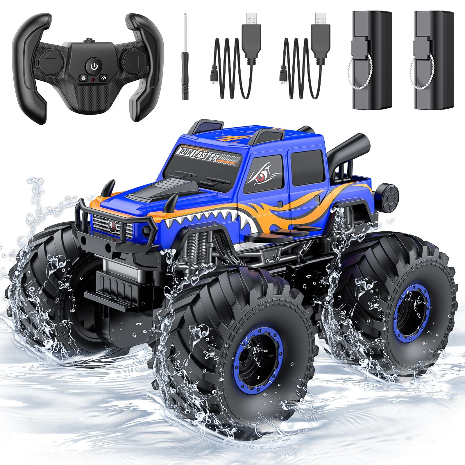 WayEee Remote Control Car Toys for Kids 6+, RC Car Waterproof Monster Truck T...