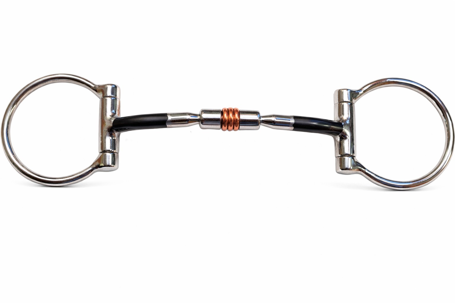 Premium Quality D Ring Western Myler Snaffle Horse Bit & Copper Barrel Roller