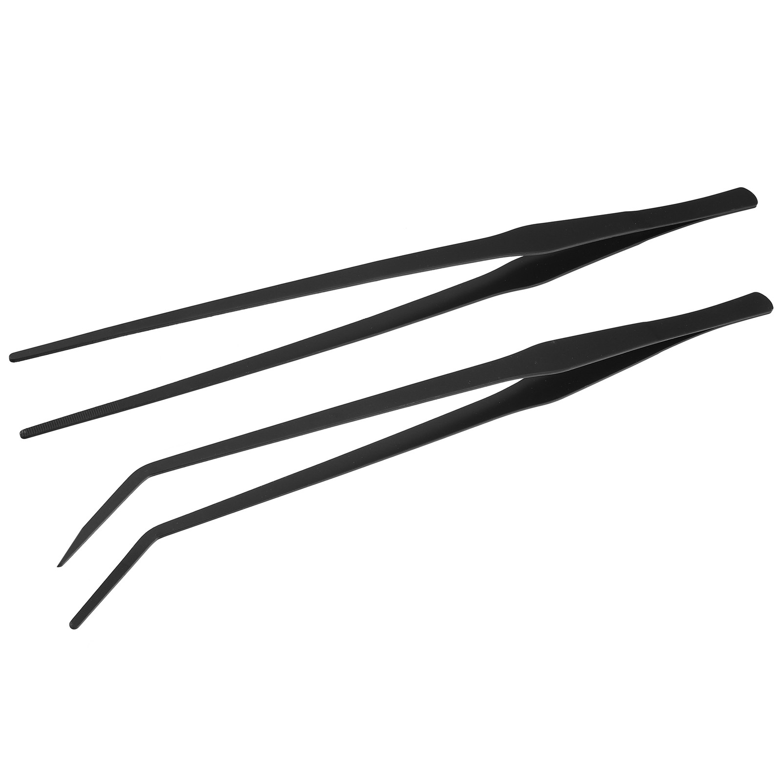 2pcs Aquarium Tweezers Stainless Steel Plant Tweezers Black 38cm/14.96"