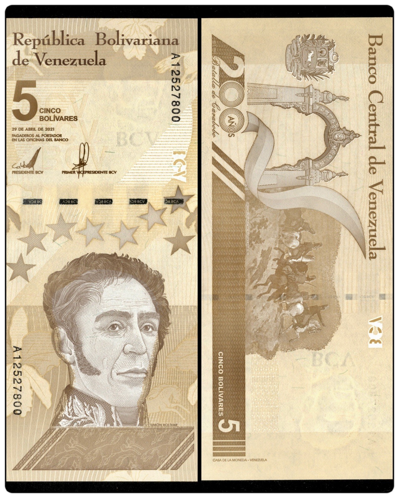 Venezuela Bolivares Digitales 5 Pcs SET 2021 UNC Banknote 5, 10, 20, 50, 100 New